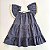 VESTIDO FRANZIDO INDIGO DUAS MARIAS DECOTE QUADRADO RENDAS AZUL ESCURO - Imagem 1