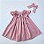 VESTIDO CASINHA DE ABELHA ROSE FECHADO COM PÉROLAS E LAÇO - Imagem 1