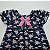 VESTIDO CAROL AZUL MARINHO E ESTAMPAS DE BONECAS E LAÇO ROSA - Imagem 3