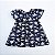 VESTIDO CAROL AZUL MARINHO E ESTAMPAS DE BONECAS E LAÇO ROSA - Imagem 4