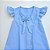 VESTIDO LARA AZUL BEBE PREGAS NA FRENTE E MANGA FRU-FRU - Imagem 3