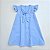 VESTIDO LARA AZUL BEBE PREGAS NA FRENTE E MANGA FRU-FRU - Imagem 2