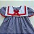VESTIDO VITÓRIA XADREZ AZUL MARINHO GOLA MARINHEIRO BRANCA DETALHE VERMELHO - Imagem 3