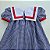 VESTIDO VITÓRIA XADREZ AZUL MARINHO GOLA MARINHEIRO BRANCA DETALHE VERMELHO - Imagem 5