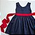 VESTIDO VITÓRIA AZUL MARINHO DECOTE NAS COSTA E CINTO VERMELHO - Imagem 2