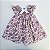 VESTIDO CASINHA DE ABELHA ROSA E BRANCO COM FLORES - Imagem 1