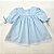 VESTIDO GIGI AZUL BEBÊ COM RENDA NA PALA E MANGA 3/4 - Imagem 1