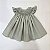 VESTIDO CASINHA DE ABELHA XADREZ VERDE COM BRANCO - Imagem 1