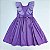 VESTIDO VITÓRIA ROXO RAJADO DC CAVADO NAS COSTA GL FRANZIDA E CINTO - Imagem 4