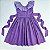 VESTIDO VITÓRIA ROXO RAJADO DC CAVADO NAS COSTA GL FRANZIDA E CINTO - Imagem 1