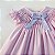 VESTIDO CASINHA DE ABELHA ROSA BEBE COM BORDADOS AZUL - Imagem 3