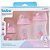 Kit 3 Mamadeiras Buba Easy Flow BPA Free Elefante Rosa 0m+ - Imagem 1