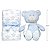 Kit Ursinho Com Mantinha Soninho Buba Azul Hipoalergênico - Imagem 5