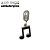 Berloque Nota Musica Preta em Inox - Imagem 1