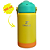 GARRAFA TÉRMICA KIDS GRAUZ AMARELA E VERDE 350 ML COM TAMPA E CANUDO - Imagem 1