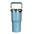 COPO TÉRMICO GRAUZ AZUL CLARO 600ml COM TAMPA E CANUDO DOBRÁVEL - Imagem 3