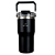 COPO TÉRMICO GRAUZ PRETO 600ml COM TAMPA E CANUDO DOBRÁVEL - Imagem 1