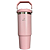 COPO TÉRMICO GRAUZ ROSA BEBÊ 900ml COM TAMPA E CANUDO DOBRÁVEL - Imagem 1
