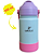 GARRAFA TÉRMICA KIDS GRAUZ AZUL E ROSA 350 ML COM TAMPA E CANUDO - Imagem 1