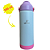 GARRAFA TÉRMICA KIDS GRAUZ AZUL E ROSA 500 ML COM TAMPA E CANUDO - Imagem 1