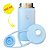 GARRAFA TÉRMICA KIDS GRAUZ AZUL 350 ML COM TAMPA - Imagem 2