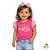 Blusa Infantil Menina “Pretty Girl” Rosa com Manga Tule | Moda Infantil Dinococois - Imagem 1