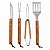 Kit Churrasco Inox Cabos Madeira 4 Peça Gourmet Profissional - Imagem 1