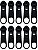 50un Cursor 08 Preto Carrinho Bolsas Mochilas Necessaire Mala - Imagem 1