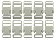 20un Fecho 15mm Branco Plástico Bolsas Mochilas Costura - Imagem 1