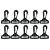 10un Mosquetão 30mm Preto Plástico Fecho Gancho Bolsas Mochilas - Imagem 2
