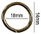 50un Argola 10mm Dourado Ferro Alça Bolsa Cadarço Fita - Imagem 1
