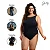 Body Maiô Plus Size Praia Liso Decote Costas Nua Sem Bojo Preto - Imagem 4