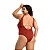 Body Maiô Plus Size Praia Liso Decote Costas Nua Sem Bojo Terracota - Imagem 2