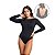 Body Feminino Manga Longa Decote Costas Microfibra Sem Bojo Terracota - Imagem 3