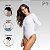 Body Feminino Manga Longa Decote Costas Microfibra Sem Bojo Branco - Imagem 3