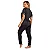Pijama Longo Americano Malha Manga Curto Confortável Blogueira Preto - Imagem 6