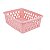 Cesto Multiuso Grande Rosa 25x7x19cm PP 1035 Uninjet - Imagem 1