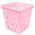 Cesto Multiuso Pequeno Quadrado Rosa 1041 Uninjet - Imagem 1