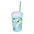 Copo Infantil Unicórnio Azul Com Canudo e Tampa 550 ML - Imagem 1