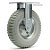 Roda C/ Pneu PU 2.50-4 Cinza - Eixo 3/4 Rol. Rolete AJAX A04260-PU - Imagem 2