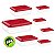 Kit 7 Potes Retangulares Com Tampa PP 406 Colors Uninjet - Imagem 1