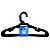 Cabide Infantil 5 Pçs Preto Reforçado 28x14cm Trioplast - Imagem 1