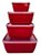 kit 4 Potes Porta Mantimentos Quadrado Premium Vermelho - Imagem 2