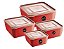 kit 4 Potes Porta Mantimentos Quadrado Premium Vermelho - Imagem 1