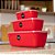 Kit 3 Potes Para Alimentos Vermelho Plástico 5L/3L/1,5L - Imagem 3