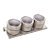 Conjunto 3 Portas Tempero  Aço Inox Tampa Acrílico e Suporte - Imagem 1