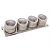 Conjunto 4 Porta Temperos Aço Inox Tampa Acrílico e Suporte - Imagem 1