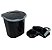 Kit de Pia Porta Rodo Porta Detergente e Lixeira 3L Preto - Imagem 1