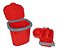 Kit de Pia Porta Rodo Porta Detergente e Lixeira 3L VERMELHO - Imagem 3