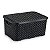 Caixa Organizadora Rattan Grande Preto 16 Litros Com Tampa - Imagem 1